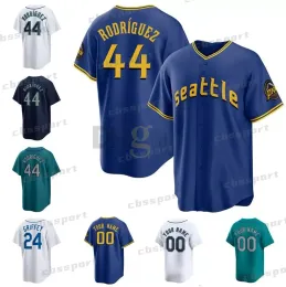 Maglie da baseball personalizzate a buon mercato Julio Rodriguez Ken Griffey Jr Home Away Men Fomen Women Youth