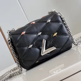 Top-nivå 10A GO-14 Handväska quiltad fårläder crossbody väska fyrkantig låda kvinnor väska designer väska m22891 handväska högkvalitativ louisvuttionväska 1: 1