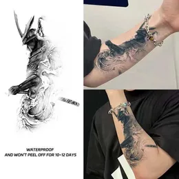 Tattoo transfira a estética japonesa Samurai suco tatuagem adesivos à prova d'água faca de guarda-costas durável semi-permanente simulação de braço de tatuagem 240426