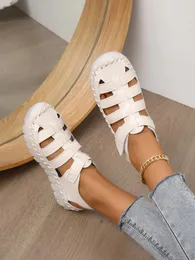 Casual Shoes Women Sandals Summer Genuine Leather Covered Toe Soft Walking Zapatos Mujer Plataforma Big Size 35-43