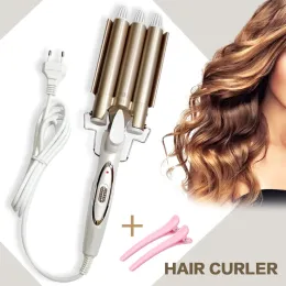 Rättarna Curling Irons Professional Hair Care Styling Tools Ceramic Triple Barrel Hair Styler Hair Curlers Electric Curling Hair Waver