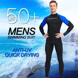 Männer Langarm schneller trockener Schwimmanzug Erwachsener Nylon UV -Schutz Schnorcheln Surfen Schweinsanzug Wassersportanzug 240410