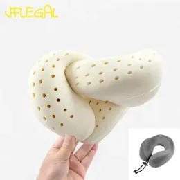 Pillow JFLEGAL Natural Latex Neck Pillow Travel for Airplane Ushaped Pillow Orthopedic Body Pillow Kussen Oreiller Almohada Cervical