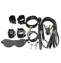 BDSM KIT 8PCSSET BONDAGE FOR FREPLAY FUR HANDCUFFS VLINKFOLD HANDCUFFS ANKLE CUFF BLINKFOLD COLLAR LEATHER WHIP BALL GAG ROPE SE2601968