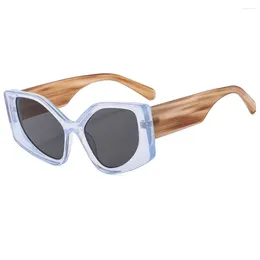 Óculos de sol Cat Women Women Women Vintage Wood Shades Designer de marca Gafas Luxury feminino óculos de sol UV400 Óculos Oculos