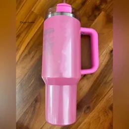 Tumber H2.0 40 once di tazze da auto in acciaio in acciaio inossidabile Tumbler in acciaio inossidabile cosmo tazze cromatiche nere rosa scintillanti rosa bottiglie