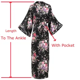 Meias Plus Tamanho Lady Lady Robe Print Flower Kimono Bathrobe