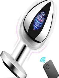 Sex toys Massagers Metal Remote Control Anal Plug Magnetic Suction Charging Heartshaped Vestibule Fun Products for Men and Women 2383822