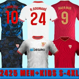 2024 2025 S-4xl Seville 2023 2024 Sevillas Soccer Jerseysl L.Campos Suso Jong Maillot Gudelj K.Rekik Tecatito Munir Rafa Men Kit Kit Kit koszulki piłkarskie ustawiają się do domu na 3. miejscu