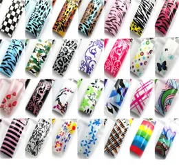 70 PCS 에어 브러시 사전 디자인 False French Acrylic Tips Random Predesign French False Nail Tips Art4152887