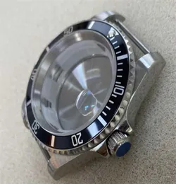 수리 도구 키트 8215 8200 8205 2813 Movement Sapphire Crystal27427834278 용 알루미늄 베젤이있는 40mm 스틸 시계 케이스.