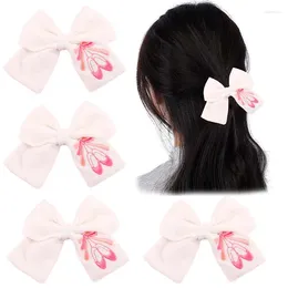 Hair Accessories Ncmama 3.5inch Dancing Shoes Print Bow Clips For Women Girls Solid Handmade Bowknote Hairpin Barrettes