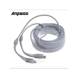 Anpwoo CCTV CAT5/CAT-5E 5M/10M/15M/20M/30M ETHERNET CABLE RJ45 + DC Power CCTV Сетевая сеть локальной сети для кабелей системы NVR IP-камер