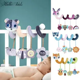 Mobiler# Baby Toy Barnvagn Komfort fylld Animal Rattle Crib Rattles Toys Gift Mobile Spädbarn Trollare Toys For Baby Hanging Bed Belltoy D240426