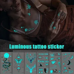 Tattoo Transfer 3D Luminous Tattoo Tattoo Sticker for Men Girls Flower Flowers Feather Butterfly Water Tatto Tattoo RA093 240427