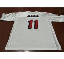 001 11 Drew Bledsoe Game indossato 1993 White Blue College Jersey size S4XL o personalizzato qualsiasi nome o numero Jersey7233090