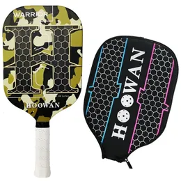 أصلي Hoowan Warrior Pickleball Paddle Carbon Carbon Fiber 24K هجوم مضرب بلحة 16 مم مع قوة فائقة والتحكم 240425