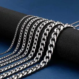 Fili H n 3mm-10 mm in acciaio inossidabile collana a catena cubana per accessori per gioielli da uomo 240424