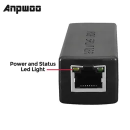 ANPWOO DC 48V till 12V POE Adapter Injektor PoE Splitter -kontakt IEEE802.3AF 10/100M för IP -kamera VoIP -telefon AP 15.4W utgång