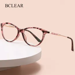 Linser Bclear 2022 Women Brand Designer Cat Eye Geryeglasses Optiska glasögon för Lady Transparent Eyewear Glasses Frame Fashion Styles