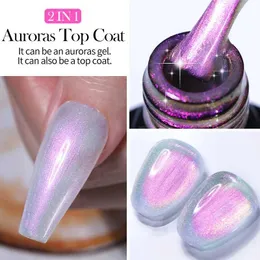 Nail Polish LILYCUTE 7ML Aurora Top Coat Sparking Pink Pearl Laser Effect Semi Permanent Manicure Soak Off UV Gel Top Coat Base Gel Nail Art Y240425