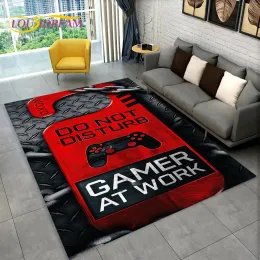 Jogadores jogadores 3D Gamer Gamepad Area Rug Large, tapete de carpete para sala de estar para crianças do quarto de solo de solo, tapete de piso para crianças