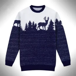 Sweaters Noel Yeni Erkekler Roundneck Örme Sıcak Sweater Fawn Sakulaklar Erkekler Sıradan Uzun Kollu İnce Slim Slims Mens Tops