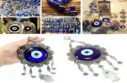 Jxlclyl Wall Hanging Turkish Blue Evil Eye Flower Hamsa Hand Amulet Decor Protection Y2010061298242