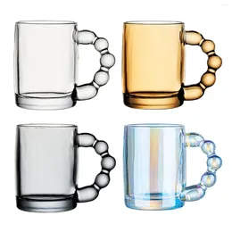 Canecas 350 ml de copo de água de vidro transparente com alça de suco de chá caneca de café para festa de bar