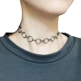 Kedjor kvinnor krage ketting rostfritt stål gotisk cirkel halsband Koly