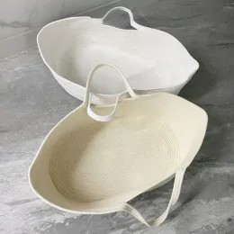 Babynest Portable Baby Basket Nośnik bawełniana lina tkana łóżeczko noworodka śpiące łóżko kołyska bassinet Dekoracja szkółki