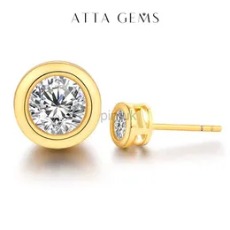 Stallone attagems 14K 10k Moissanite giallo oro gambel Orecchini per stallone per donne brillanti d vvs Solitaire orecchini coreani NUOVO D240426