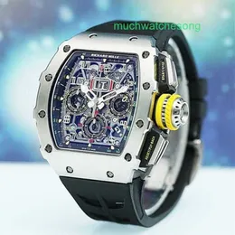 Mechanical Watch Chronograph Wrist RM Series Swiss Made Herren Watch 1103 Automatiska Mechanical Hollow Clocks Swiss World Famous Watch RM1103 Titanium Met N52U