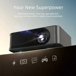 Projektörler Mini Projector Portable 3D LED Home Sinema Sineması Videoprojektör Desteği 4K 1080p Full HD Film Oyunu Lazer Akıllı TV A30