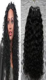 Extensões de cabelo humano Afro Kinky Curly 7A Micro Loop Brasilian Extensions 100g Brasileiro Brasileiro Curly Micro Bead Hair Extensions 104839717