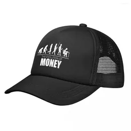 Ball Caps The Evolution of Money Trucker Hat unisex Fashion Crypto BTC Sun Cap Sports Sports Mesh Baseball regolabile Baseball di alta qualità