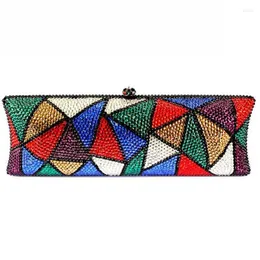 Totes Luxury Christmas Gift Colorful Full Crystals Clutch Banket Purse Evening Bags Clutches Women Party Shoul Shoulder Handbags