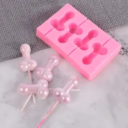 Formen DIY Lollipop Backmodell erotischer Penis Lollipop Lebensmittelgrad Silikonform Kuchen Dekoration 3D -Werkzeuge Hochtemperaturresistent