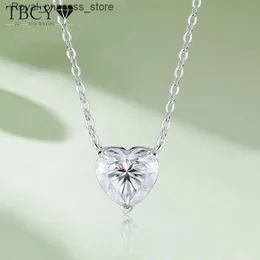 Anhänger Halsketten Tbcyd 10x10 mm 4CT herzförmige Mosonit Halskette Anhängerin weibliche GRA zertifiziert S925 Silber D VVS1 Diamant Halskette Kette Juwely Q240426