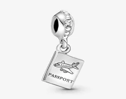 100 925 Стерлинговые паспорт Travel Dangle Charms Fit Оригинальные европейские браслетные ювелирные аксессуары для европейских шарм1887407