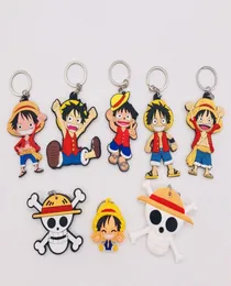 20pcs Designers fumetti Figura Keechchain One Piece Soft PVC 3D Doppio anime laterale Chiave Ring Kids Kids Chiave Holder Party G3306853