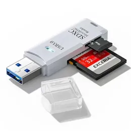 2 في 1 Card Reader USB 3.0 Micro SD TF Card Memory Reader High Speed ​​High Card Croners Adapter Flash Drive Accessories