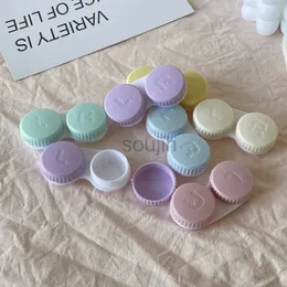 컨택트 렌즈 액세서리 10pcs 크림 혼합 컬러 렌즈 박스 여행 홀더 컨테이너 미니 케이스 액세서리 D240426