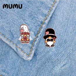 Brosches 2024 Brud och brudgum Gnome Lapel Pin Romantic Acrylic Handmade Epoxy Jewelry Shirt Bag Badge