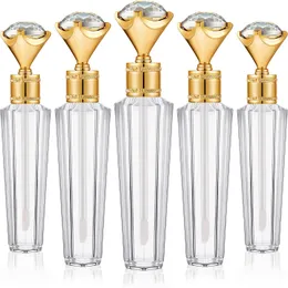 10pcs mini tubo de brilho labial transparente varinha de diamante vazia plástico de tubo de tubo de tubo