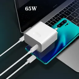 شواحن 65W PD شاحن سريع الاتحاد الأوروبي/الولايات المتحدة محول الطاقة السريع لـ Huawei P60 MateBook 15 14 X Pro D15 D14 Magicbook الكمبيوتر المحمول USBC إلى كتابة C Cable