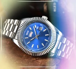 Męskie trzy Stiches Automatyczne zegarki daty Sapphire Glass kwarc bateria rdzeń data dnia tydzień Wodoodporny na rękę ze stali nierdzewnej Montre de lukse prezenty