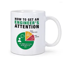 Mugs Engineer's Coffee Mug Funny Tea Water Cup For Engineering Pojkvän Make Student kollega Novelty Drinkware Ceramics Milk