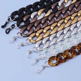 Lnfcxi retro szklanki akrylowe łańcuch smyczy matowe złoto koloru czytania szklanki wiszące łańcuchy szyjki okularowe paski łańcuchowe 240425