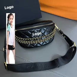 Kids Bags CC Bag Womens Black Outdoor Sport Waist Bust Bags Gold Metal Hardware Matelasse Chain Crossbody Shoulder Handbags Large Capacity Ourdoot Sacochr Purse 14X